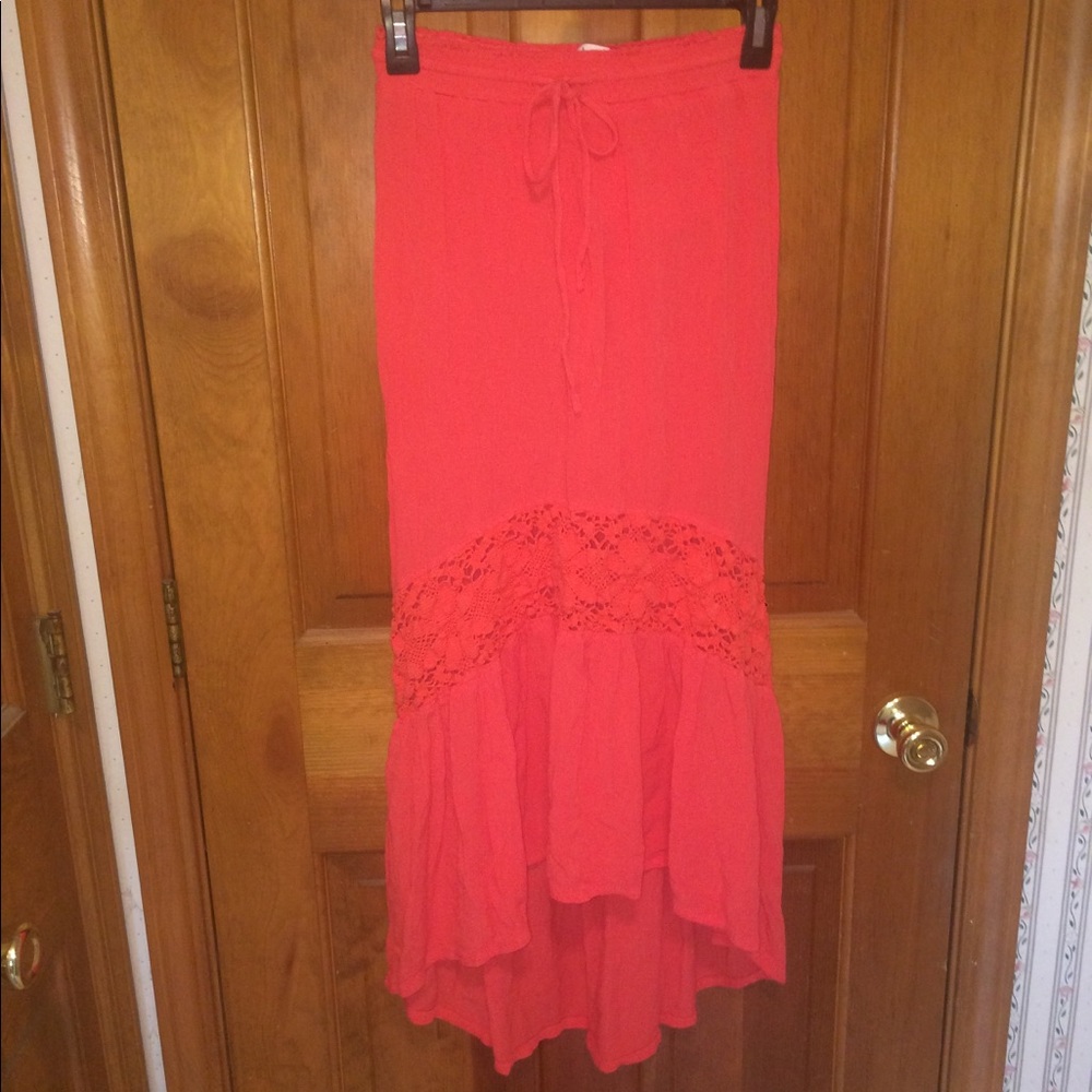 Aéropostale Coral Floor-Length Skirt